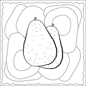 Avocado fruit black and white vector