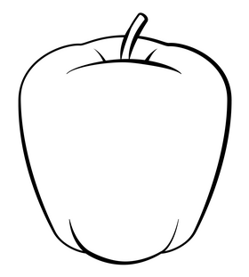 Apple, fruit black and white clipart