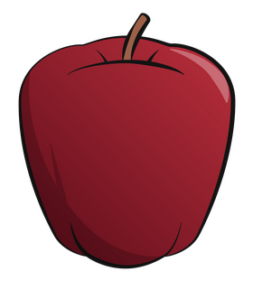 Red apple, fruit clipart