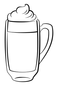 Hot chocolate black and white clipart