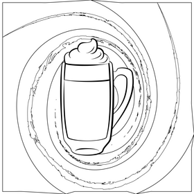 Hot chocolate black and white vector