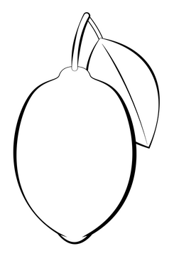 Lemon fruit black and white clipart