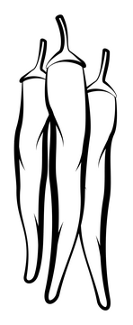 Chilli drawing black and white clipart