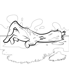 Zombie arm black and white vector