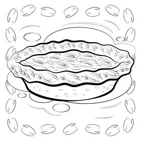 Pecan pie black and white vector