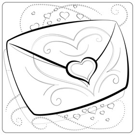 Love letter black and white vector