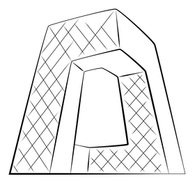Cctv headquarters black and white clipart