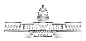 Capitol hill black and white clipart