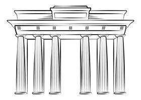 Brandenburg gate black and white clipart