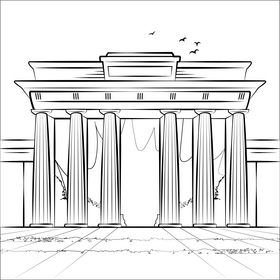 Brandenburg gate black and white vector