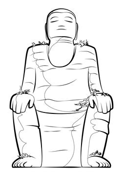 Great buddha of leshan black and white clipart