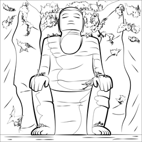 Great buddha of leshan black and white vector