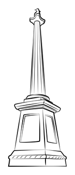 Nelson's column black and white clipart