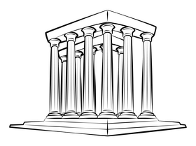 Temple of zeus black and white clipart