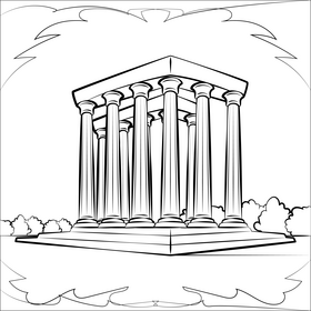 Temple of zeus black and white vector