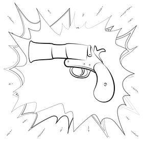 Flare gun black and white vector