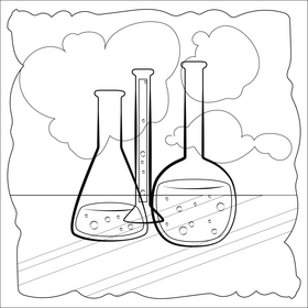 Flasks black and white vector