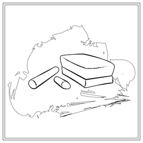 Chalk & cleaner black and white vector