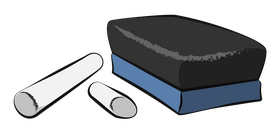 Chalk & cleaner clipart