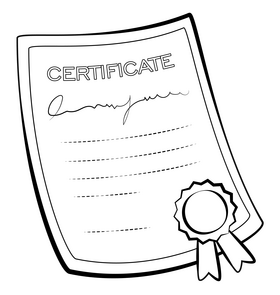 Certificate black and white clipart
