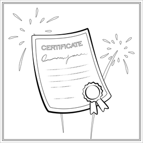 Certificate black and white vector