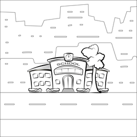 School black and white vector