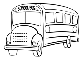 School bus black and white clipart