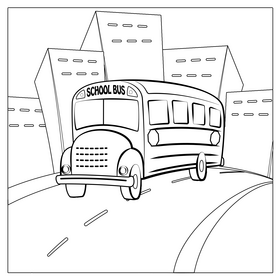 School bus black and white vector