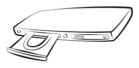 Dvd player black and white clipart