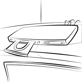 Dvd player black and white vector