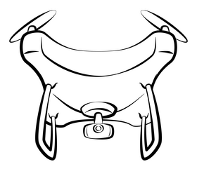 Drone black and white clipart