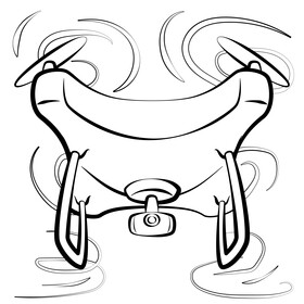 Drone black and white vector