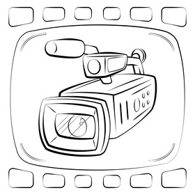 Camcorder black and white vector
