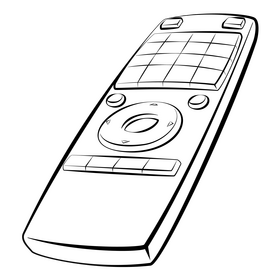 Remote black and white clipart