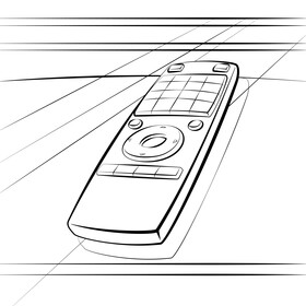 Remote black and white vector
