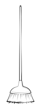 Broom drawing black and white clipart