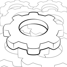 Gear black and white vector