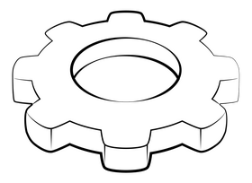 Gear drawing black and white clipart