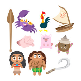 Moana clipart images set vector
