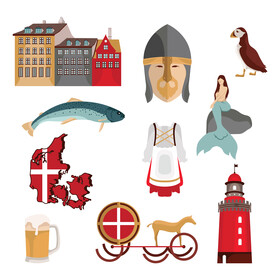 Denmark traditional symbols vector