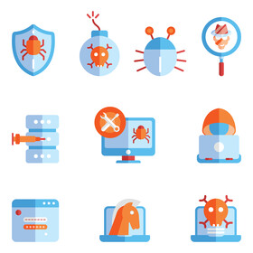 Malware icon set vector
