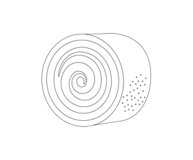 Biscuit roll black and white clipart