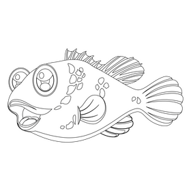 Bluefish black and white clipart