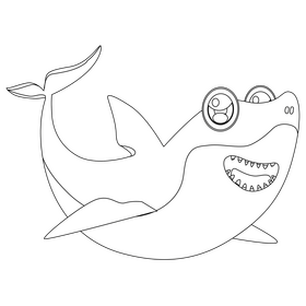 Shark black and white clipart