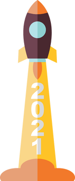 Happy 2021 New Year, Rocket clipart