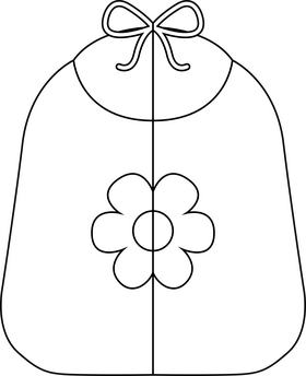 Baby boy bib drawing black and white clipart