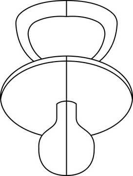 Baby boy pacifier drawing black and white clipart