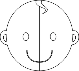 Baby boy cartoon drawing black and white clipart