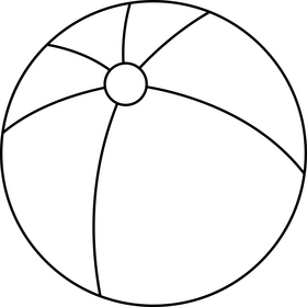Beach ball drawing black and white clipart