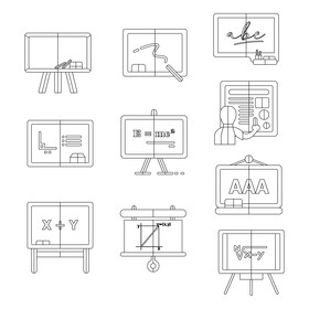 Chalkboard images set black and white vector